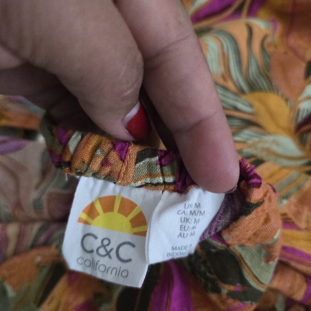 C&C California Orange, Pink & Green Tropical Maxi Dress - Picture 8 of 9